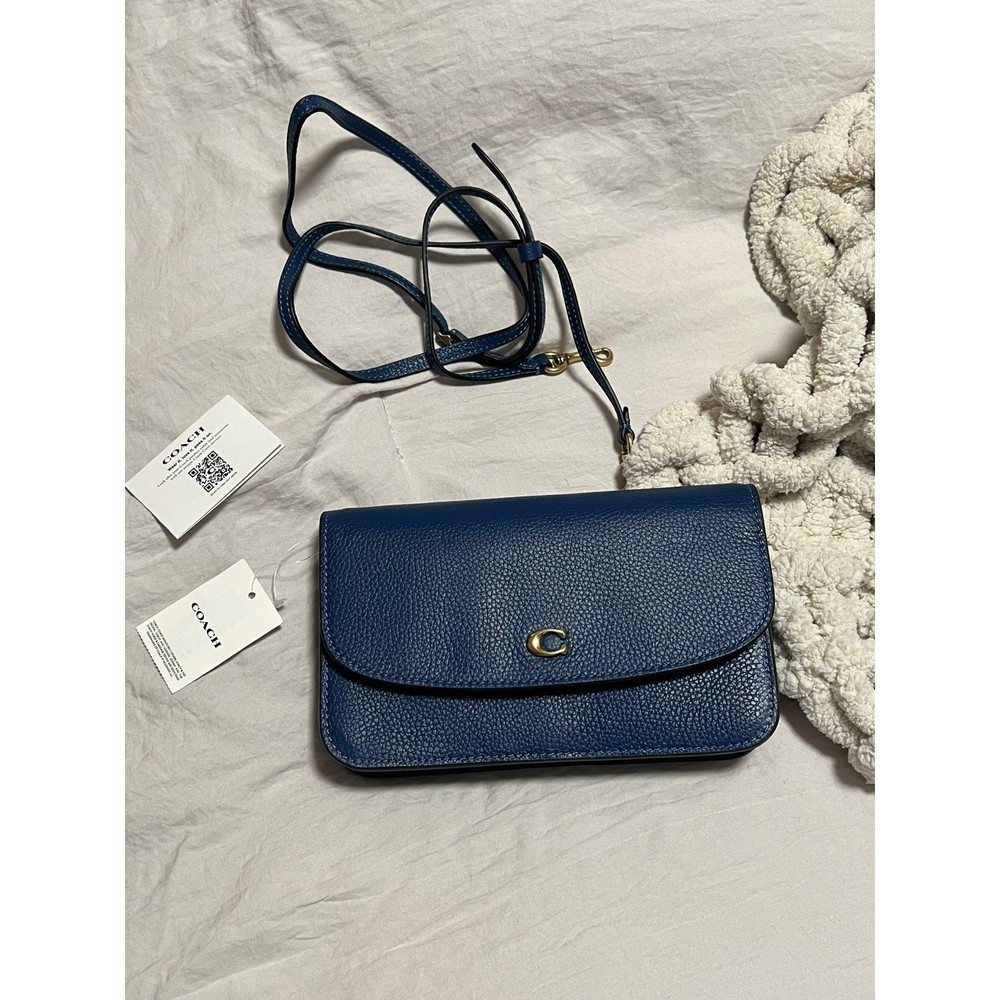 Coach Hayden True Blue Pebbled Leather Crossbody Phon… Gem